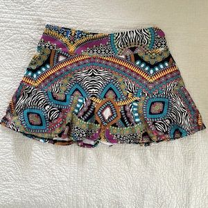 Blue Fish Multicolor Patterned Skort